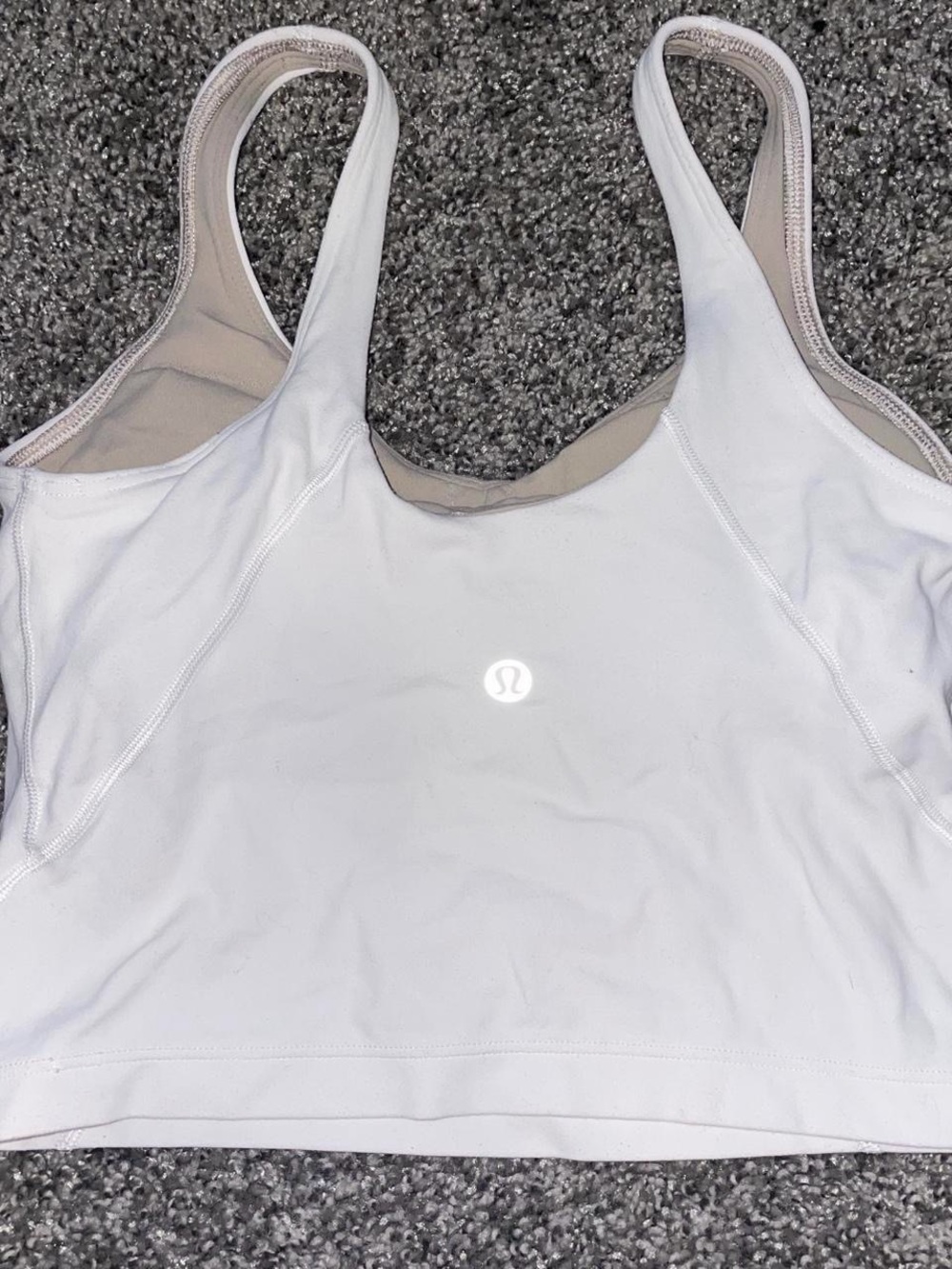 lululemon athletica White & Beige Sports Bra Tank